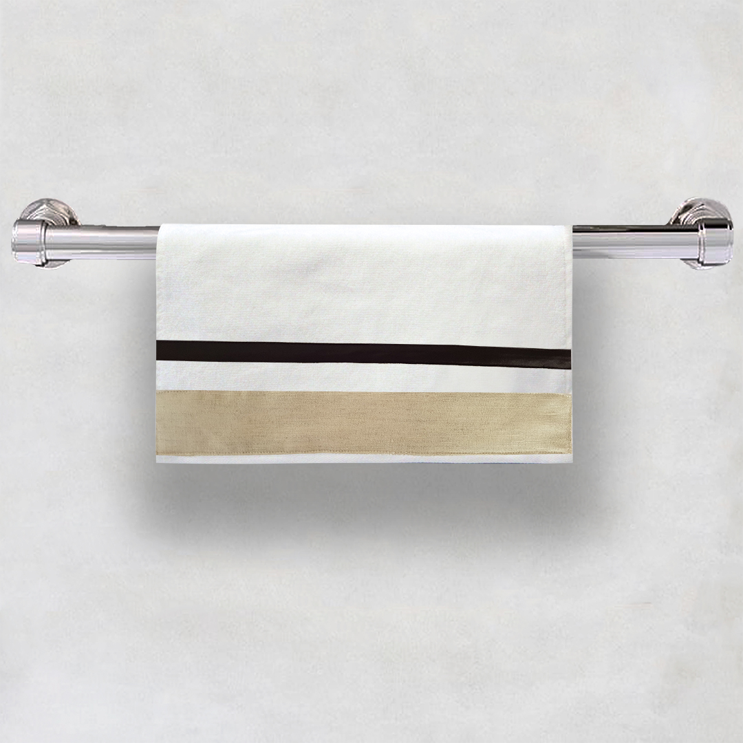 Black and beige single Towel